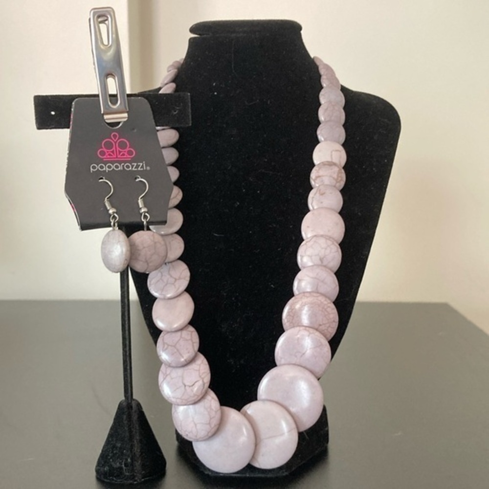 Paparazzi Light Purple Necklace and Earring Set